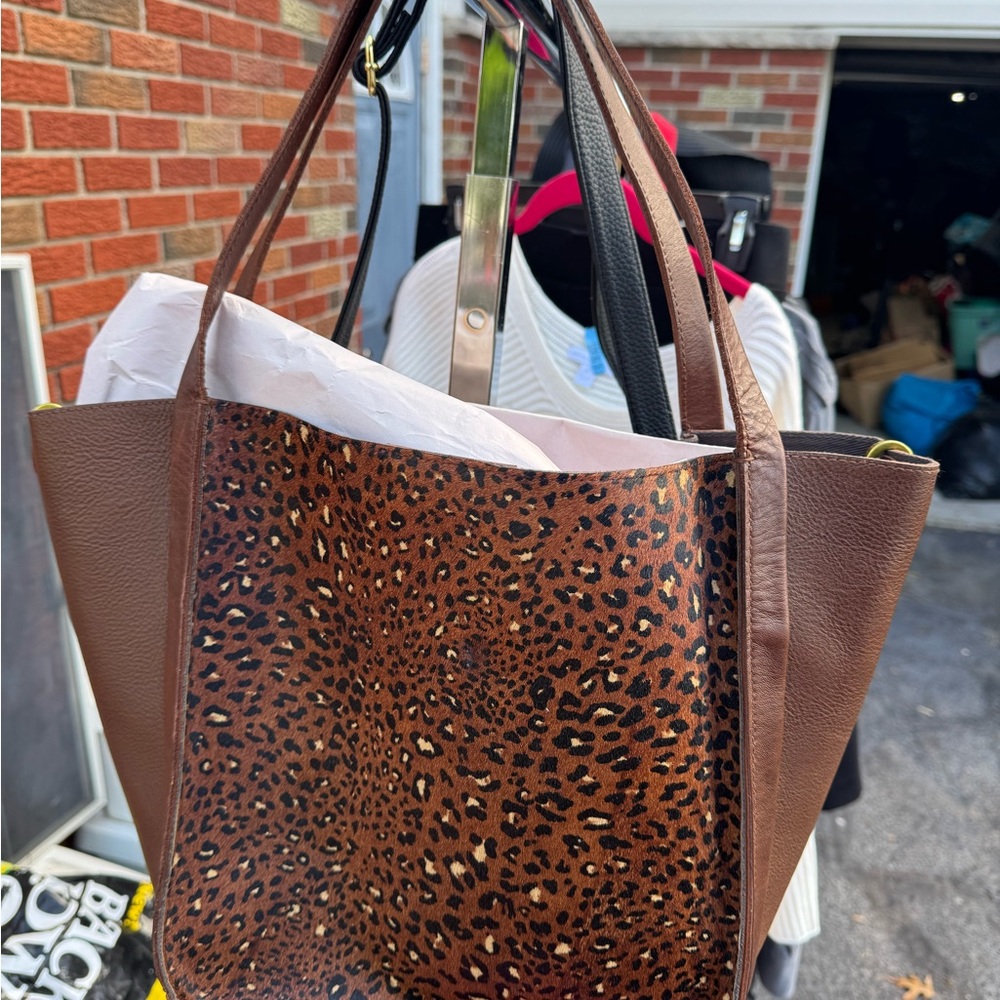 Leopard Print Brown Tote Bag